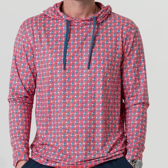 NEW BURLEBO Performance Hoodie - AMERICAN FLAG PRINT - Picture 1 of 4